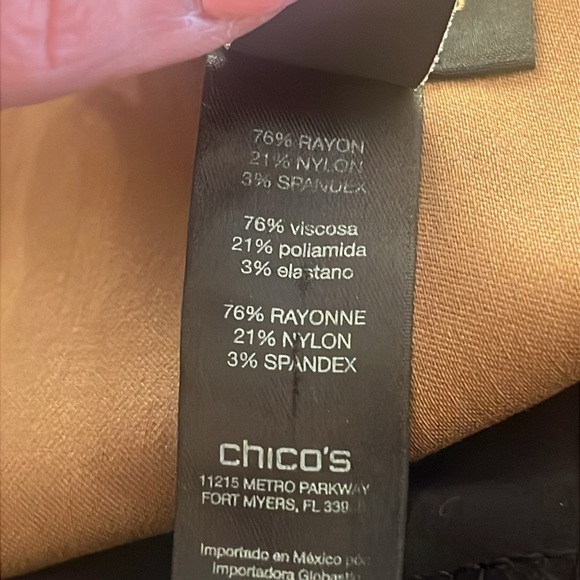 Chico’s So Slimming Brigitte Pants Tan Brown Ankle Slimming Band Size 2 or L - Picture 5 of 10